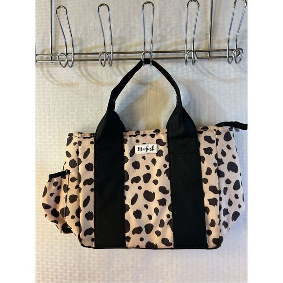Fit fresh zipper lunch tote animal print 15x10 bag brown - Picture 1 of 7